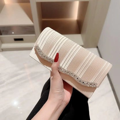 Glitter Evening Clutch Bag – Elegant Chain Shoulder Purse for Women