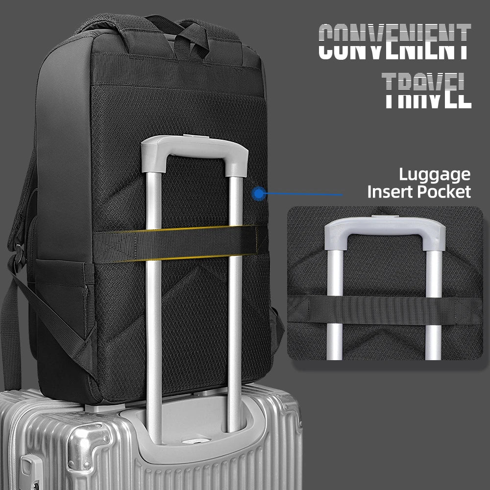 Vintage 17.3" Laptop Backpack for Men – Anti-Theft Business Bag