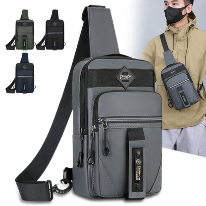 Men's Chest Bag Multi-Compartment Sling Shoulder Bag