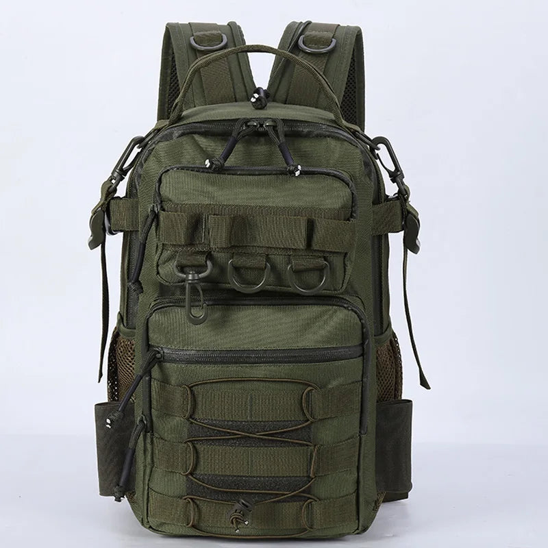 Tactical Fishing & Camping Backpack with Rod Holder – MOLLE Outdoor Sports Bag