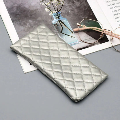 Soft PU Leather Glasses Case – Quilted Sunglasses Pouch
