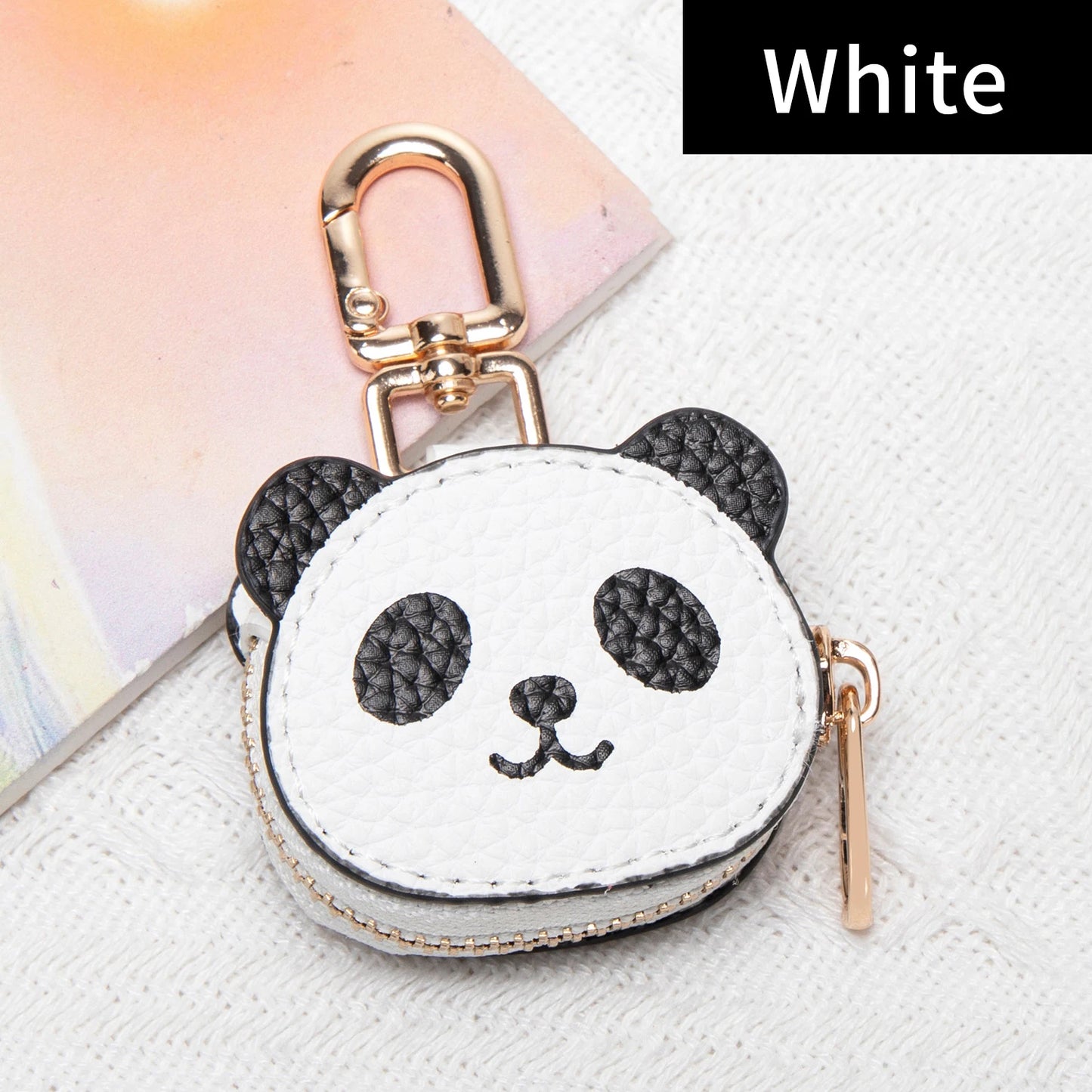 Cute Panda Coin Purse Keychain – Mini PU Leather Zipper Pouch