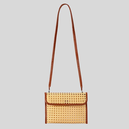 Rattan Clutch Bag - Woven Crossbody Shoulder Bag Summer