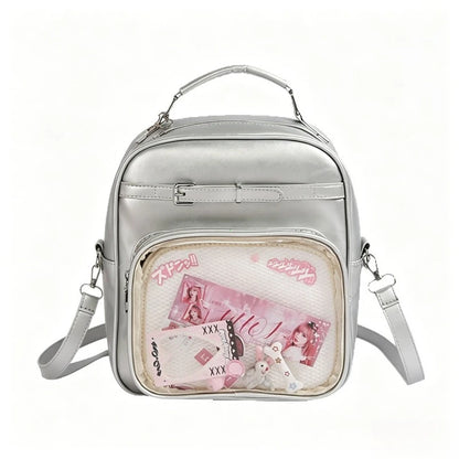 Ita Bag Preppy Style Crossbody Backpack – Clear Window Mini Bag for Girls