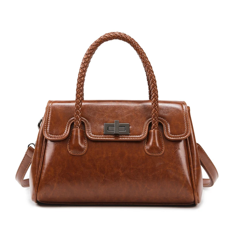Women's Luxury Leather Handbag – Designer Crossbody Shoulder Bag