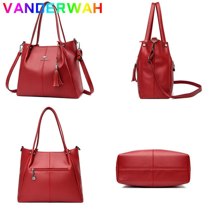 Genuine Leather Handbag – Women's Luxury Shoulder & Crossbody Bag