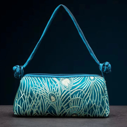 Embroidered Silk Shoulder Bag – Floral Cheongsam Purse