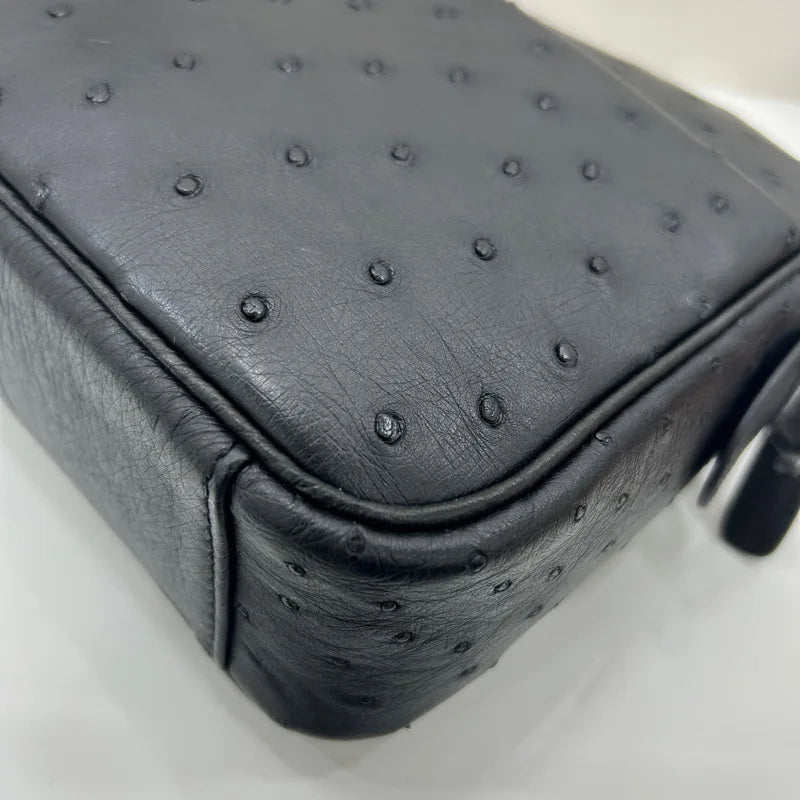 Men's Ostrich Leather Crossbody Shoulder Bag
