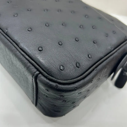 Men's Ostrich Leather Crossbody Shoulder Bag