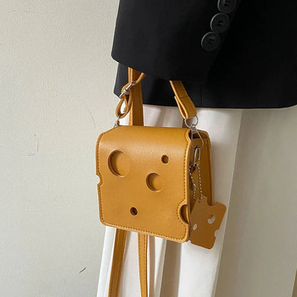 Cheese Shaped Mini Crossbody Bag – Cute Novelty Purse