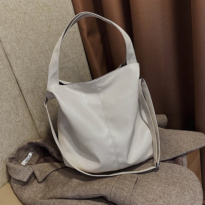 Moods Oversized Black Shoulder Bags Women Luxury Soft Leather Large Capacity Shopper Totes