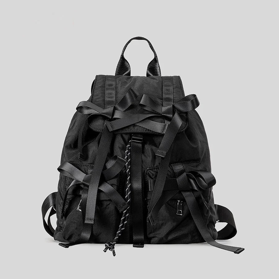 Bow Backpack for Women – Cute Puffy Casual Daypack
