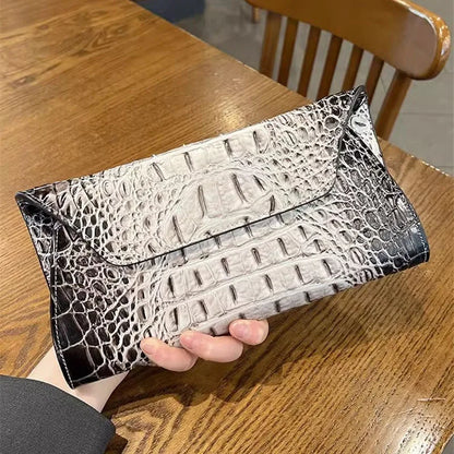 Crocodile Pattern Clutch Envelope Bag for Women