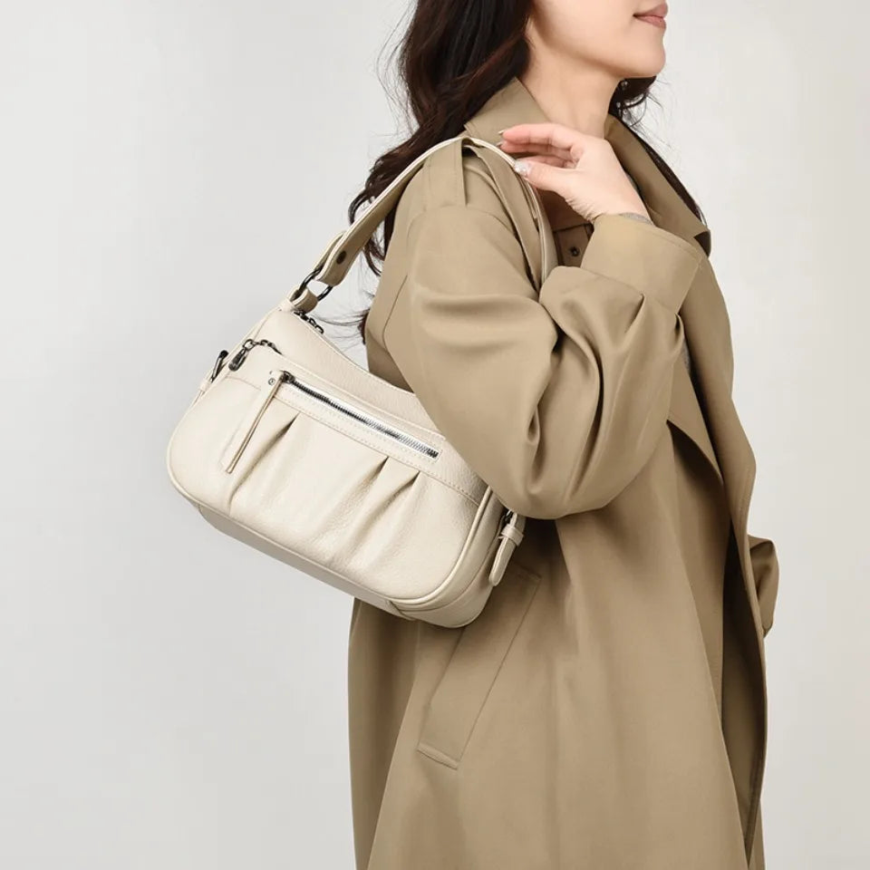 Women's PU Leather Tote Bag – 2-Layer Crossbody & Top-Handle Handbag