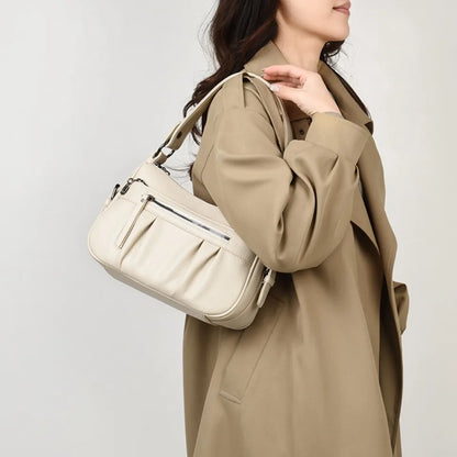 Women's PU Leather Tote Bag – 2-Layer Crossbody & Top-Handle Handbag