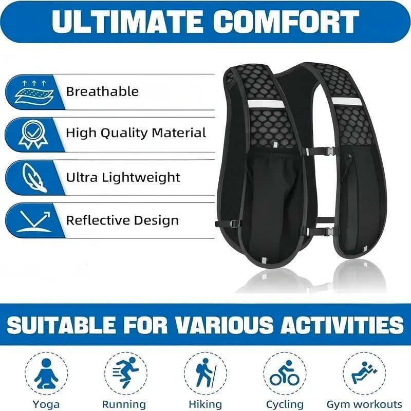 Hydration Running Vest Backpack for Cycling & Hiking
