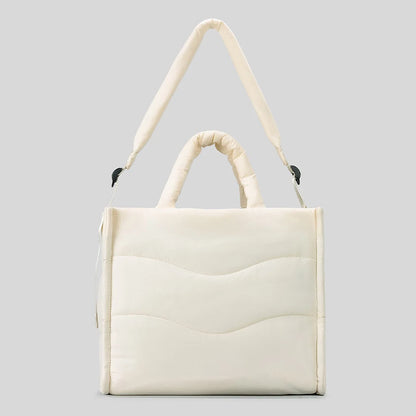 Quilted Padded Large Tote Bag Soft Puffer Women Handbag Casual Nylon Down Cotton Shoulder Crossbody
