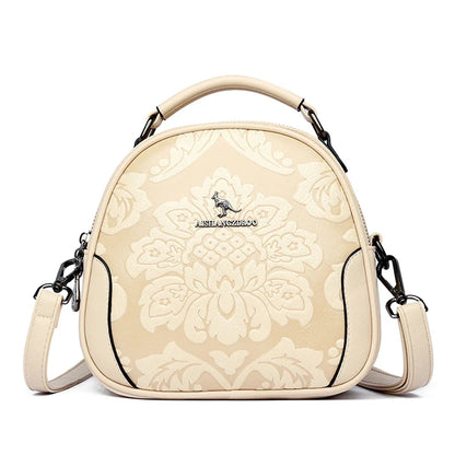 Floral Print Leather Crossbody Bag for Women