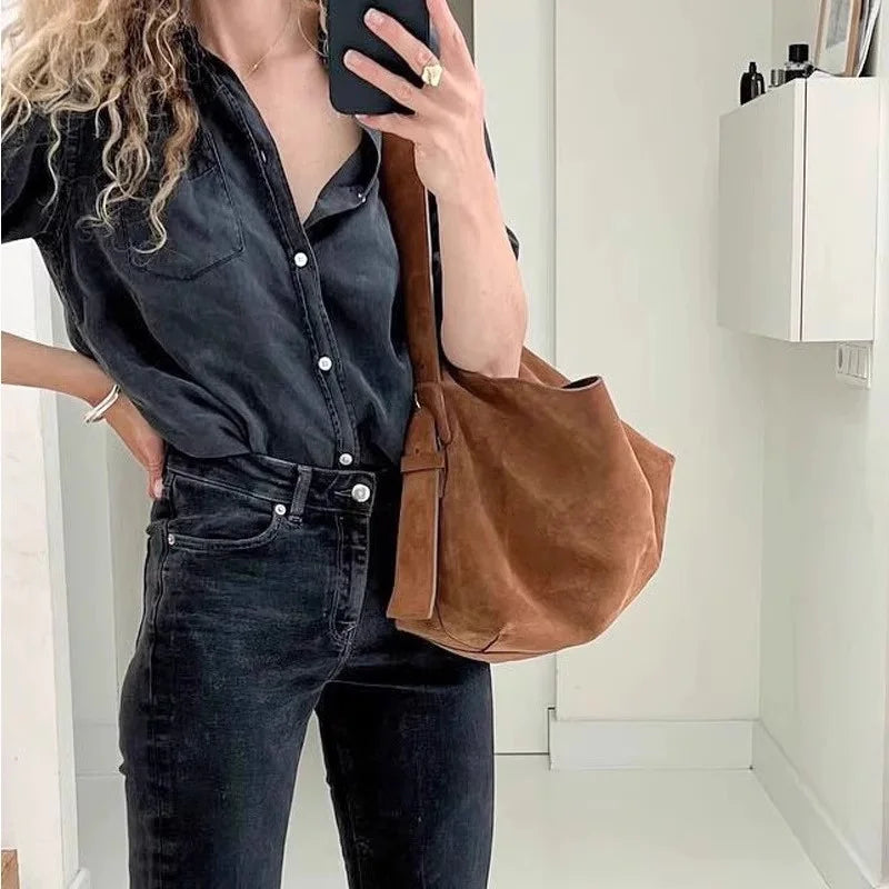 Large Corduroy Canvas Shoulder Tote Bag for Women