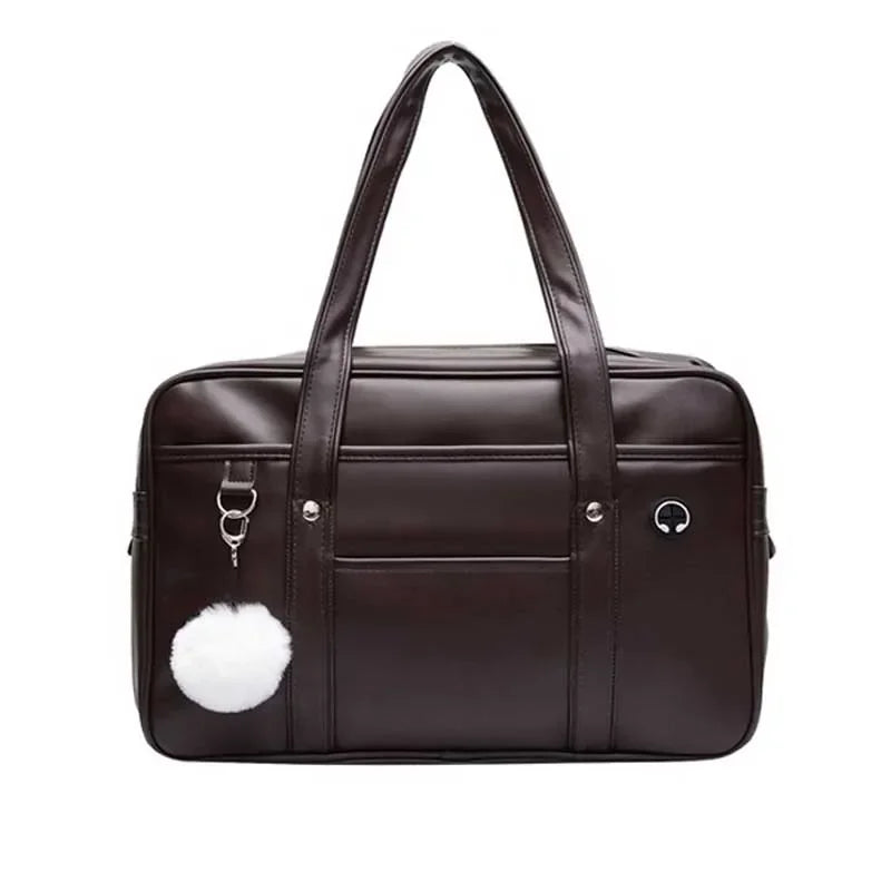 Japanese School Bag PU Leather Tote Handbag Anime Uniform Style