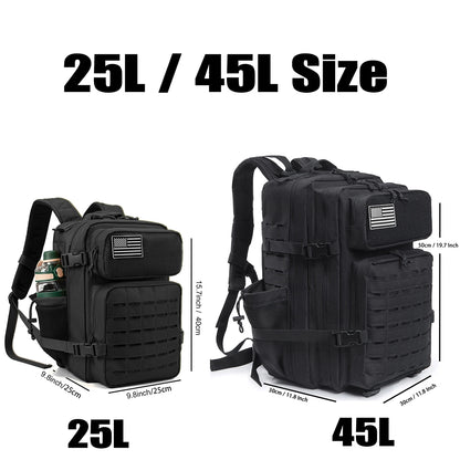 Tactical Hiking Backpack 25L 45L – Camping Fishing Outdoor Bag