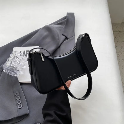 Y2K Leather Shoulder Bag for Women – Cute Mini Underarm Purse