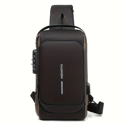 Anti-Theft Sling Bag for Men – USB Charging & Lock