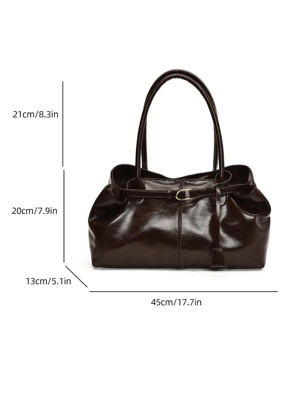 Leather Hobo Handbag – Slouchy Shoulder Tote Bag for Women