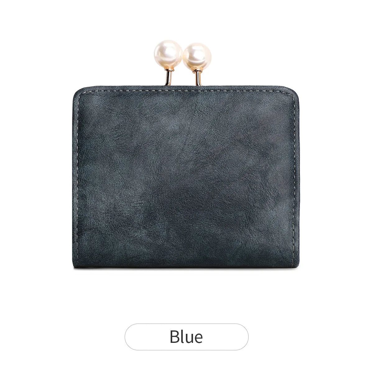 Pearl Kiss-Lock Women's Trifold Wallet – Large Capacity PU Leather