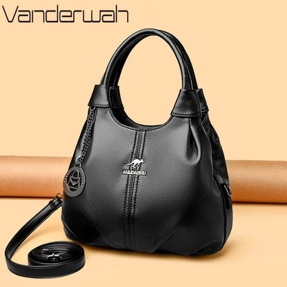 Women's Luxury Soft Leather Top-Handle Shoulder Crossbody Bag