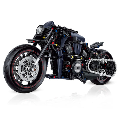 MOC Night Racer Chopper Motorcycle Building Blocks Set – 1:8 Scale, 562 Pieces