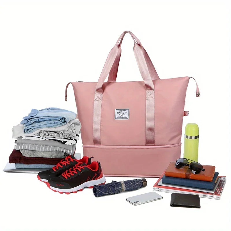 Women's Lightweight Nylon Duffle Bag for Gym & Travel