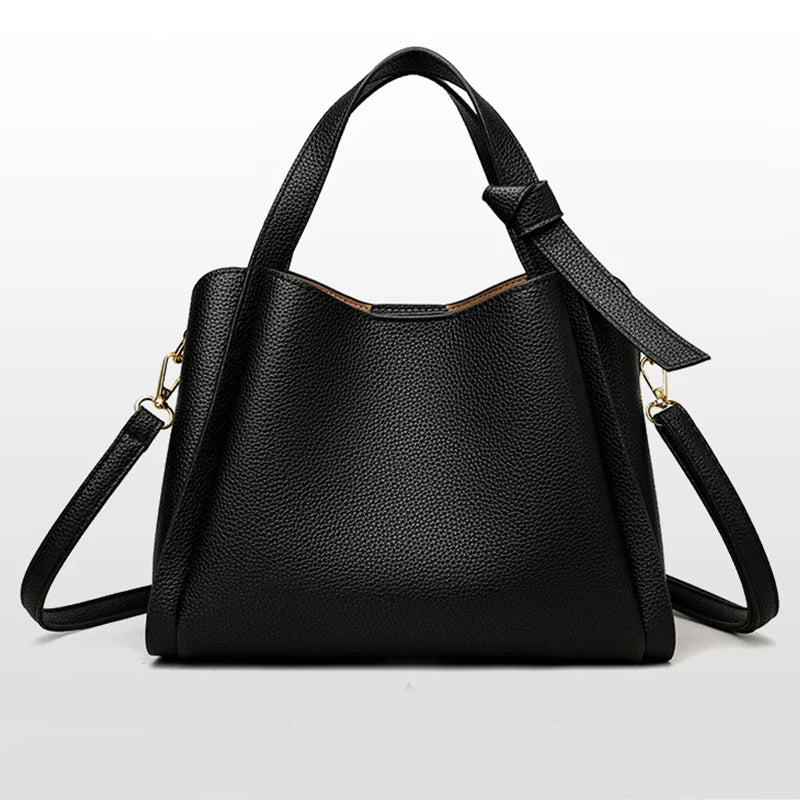 Leather Bucket Handbag – Women's Large Capacity Shoulder & Crossbody Bag