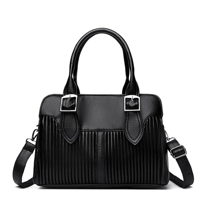 Large Capacity Soft Leather Women's Tote Bag – 3-Layer Luxury Handbag