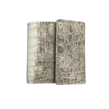 Himalayan Crocodile Leather Bifold Wallet – Unisex Multi-Card Zipper