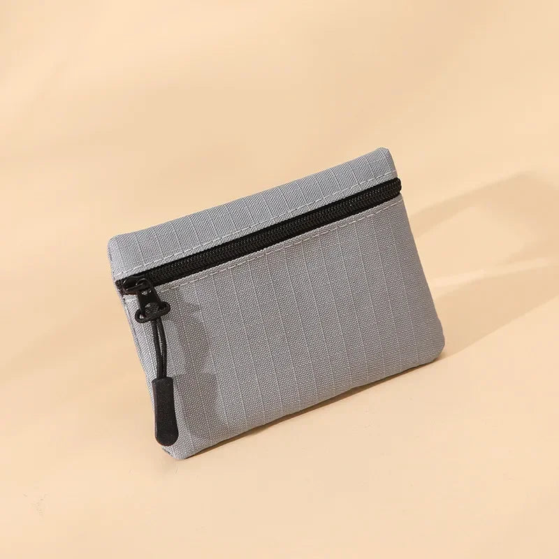 Canvas Mini Coin Purse – Zipper Pouch for Keys, Cards & Cash