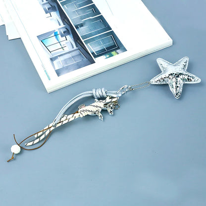 Starfish & Balloon Dog Charm Keychain – Braided Rope Bag Pendant