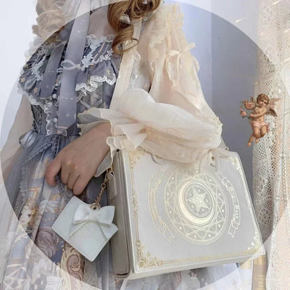 Gothic Magic Book Shoulder Bag – Y2K Aesthetic Crossbody Purse