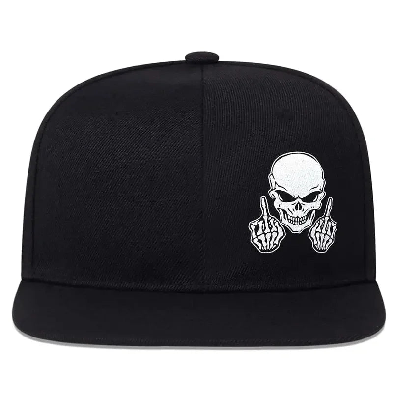 Skeleton Skull Embroidery Hip-Hop Baseball Cap – Unisex Adjustable Snapback