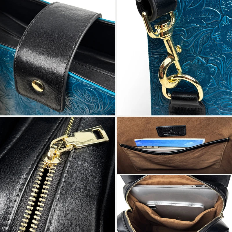 Genuine Leather Anti-Theft Travel Backpack – Vintage Unisex Knapsack