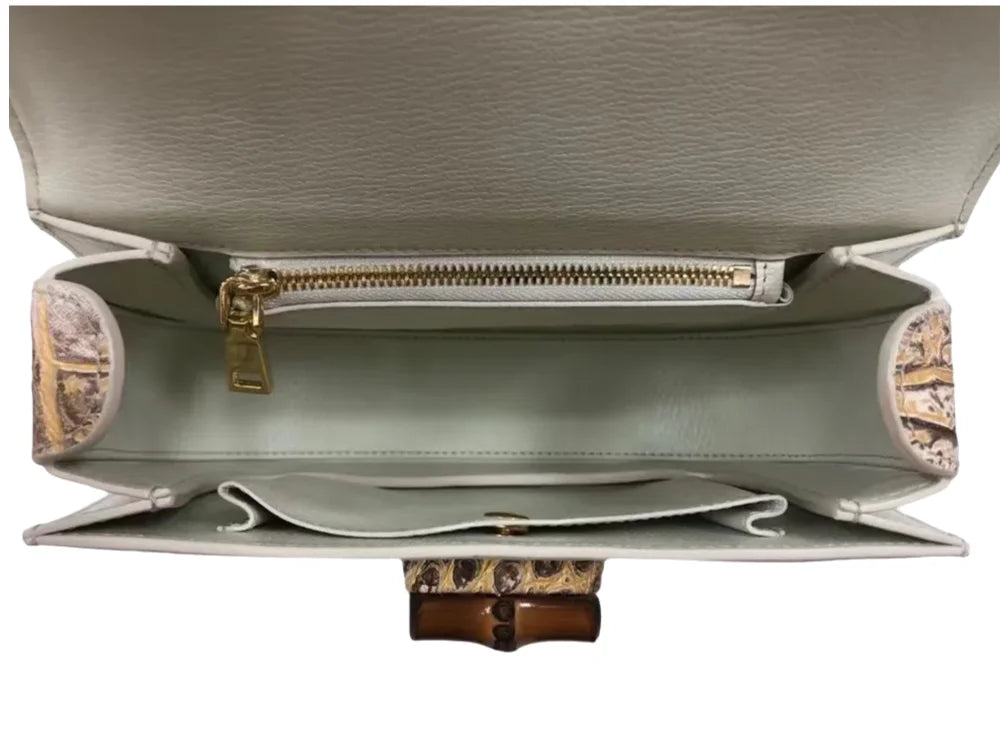 Crocodile Leather Bamboo Handbag – Women's Shoulder & Crossbody Bag