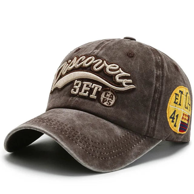 Vintage Washed Baseball Cap – Unisex Letter Embroidery Snapback Hat
