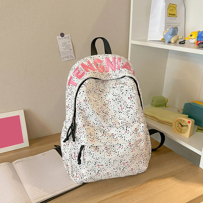 Star Print Letter Backpack – Cute School Bag for Women & Girls