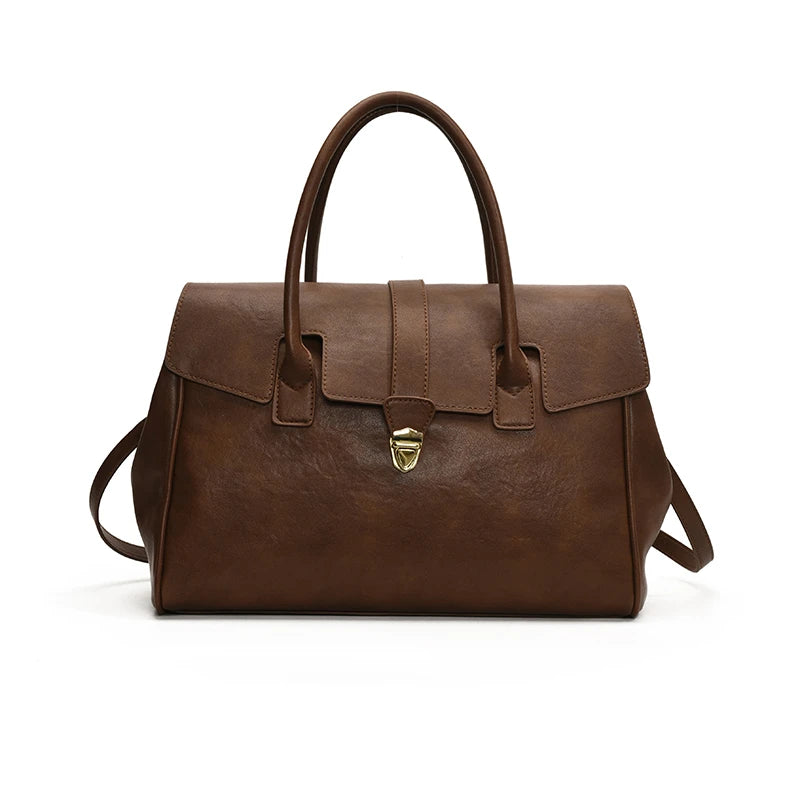 Boston Bag – Women's Luxury PU Leather Top-Handle Shoulder Bag