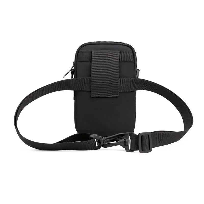 Men's Small Nylon Crossbody Shoulder Bag – 3-Layer Mini Messenger