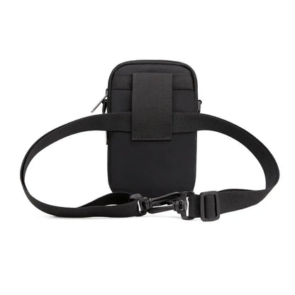 Men's Small Nylon Crossbody Shoulder Bag – 3-Layer Mini Messenger