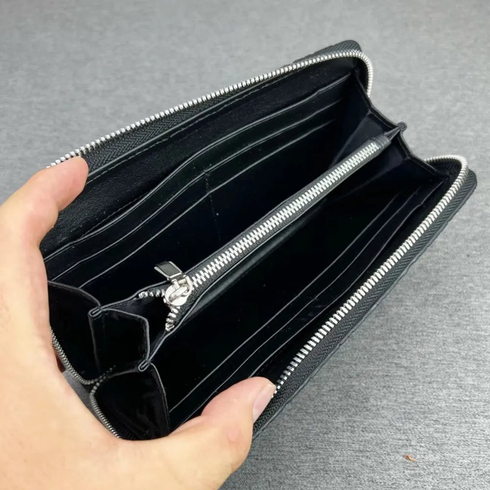 Stingray Leather Wallet, Genuine Zip-Around Long Wallet Unisex