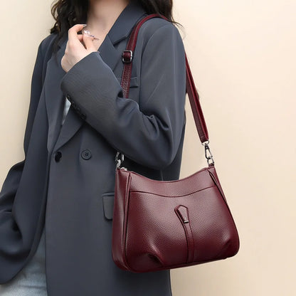Roomy Soft Leather Crossbody Bag for Women – Classic Shoulder Purse