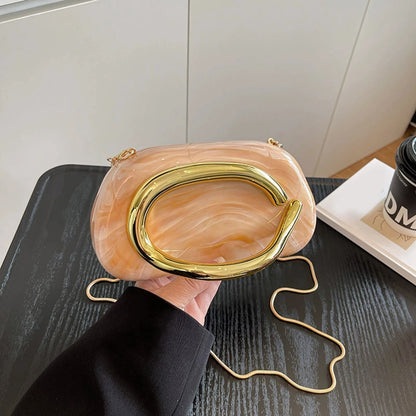 Acrylic Metal Handle Evening Bag – Women's Clutch Handbag