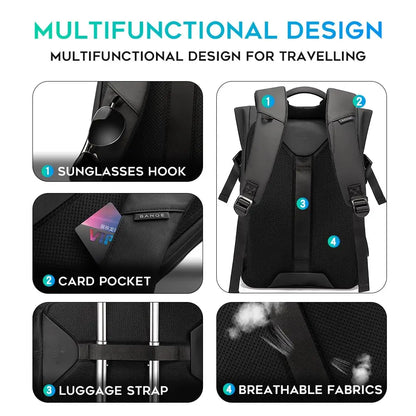 Bange BG-7700 Waterproof Laptop Backpack – 15.6" Flap-Top Fashion Rucksack